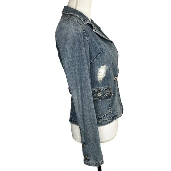 Miss Me Distressed Denim Jean Jacket - Picture 6 of 12